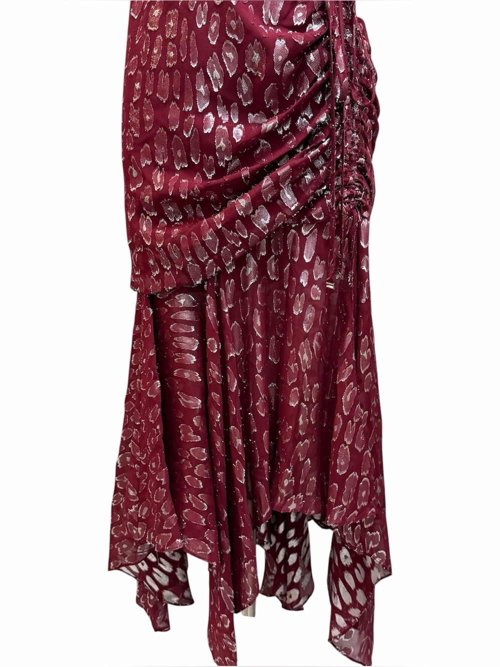 Veronica Beard Leighton Silk One Shoulder Dress Ruche Ruffle Ruched Size 8 - Picture 5 of 16
